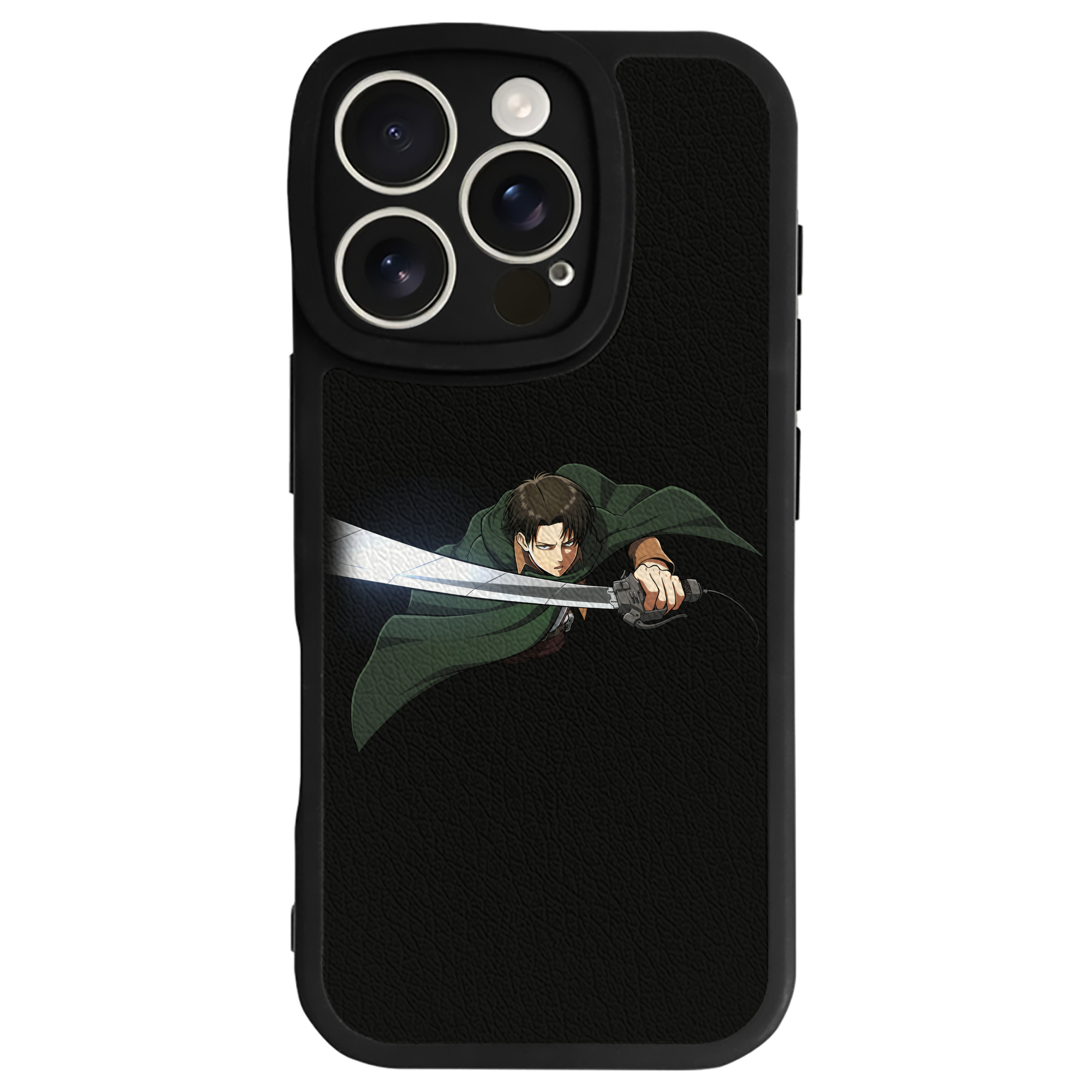 （画像用） 進撃の巨人 リヴァイ·アッカーマン Attack on Titan Levi Ackerman 【iPhone 16シリーズ対応】シリコンスマホケース（レザー調） 材質：シリコン